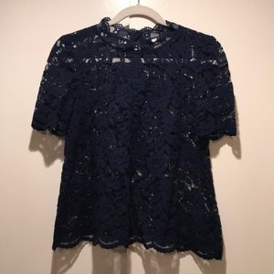 Blue Lace Blouse